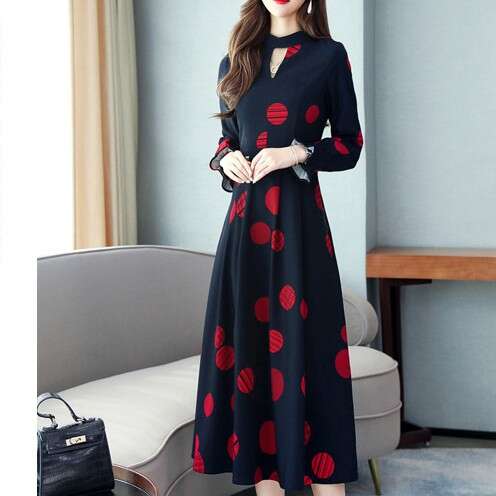 long sleeved dress with a floral print
