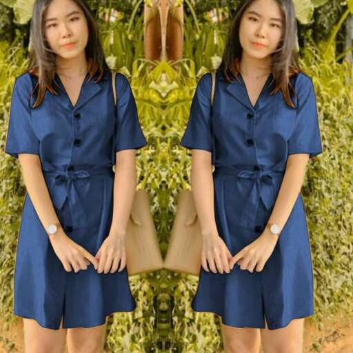 the dress is blue in color