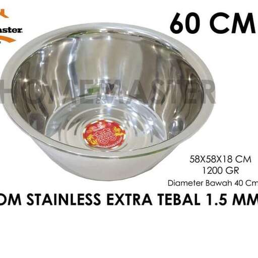 a stainless steel bowl with a red substance inside.