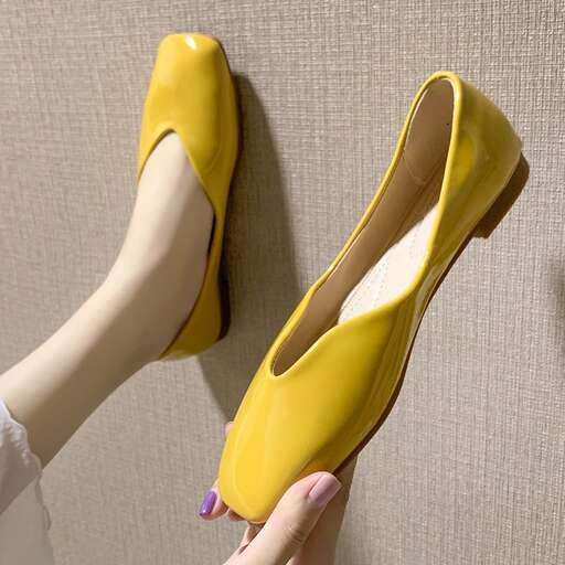 yellow shoes in the shop
