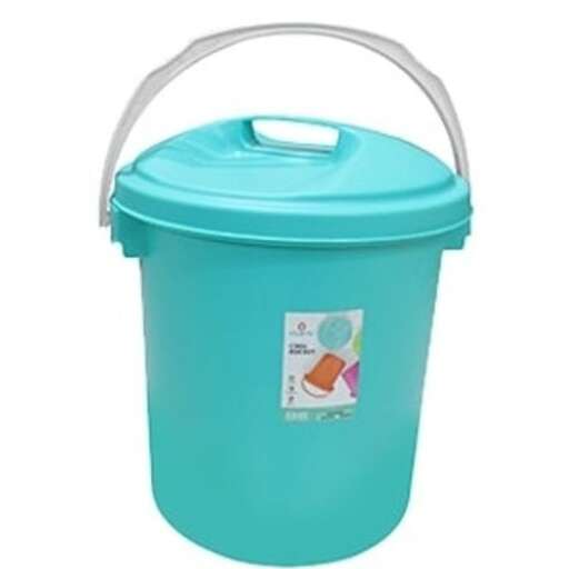 a plastic container with a handle.