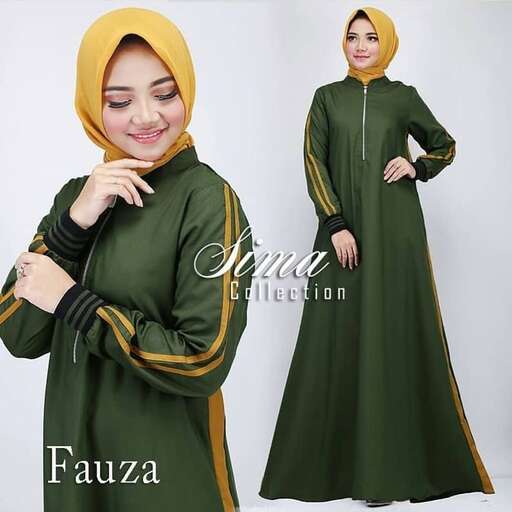 person in a green and gold long dress