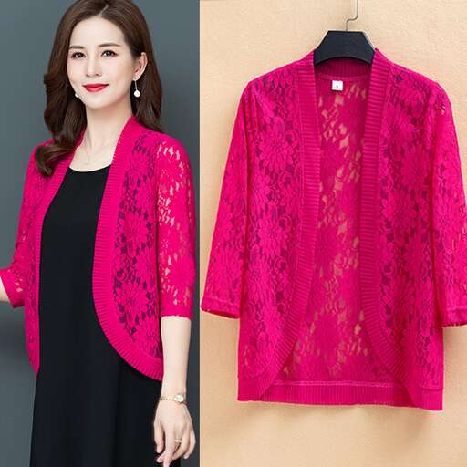 pink jacket with a floral pattern
