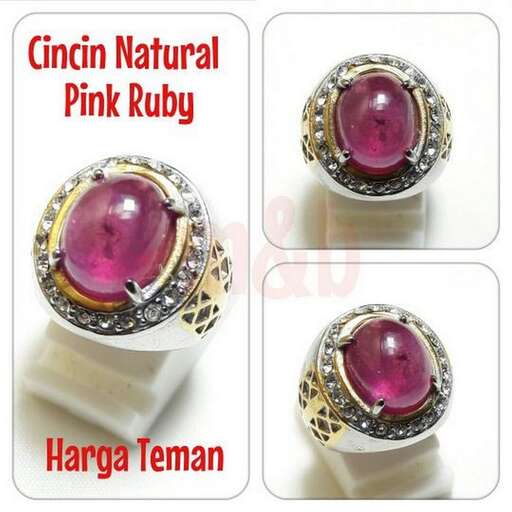 pink opal set in sterling silver with a pink stone