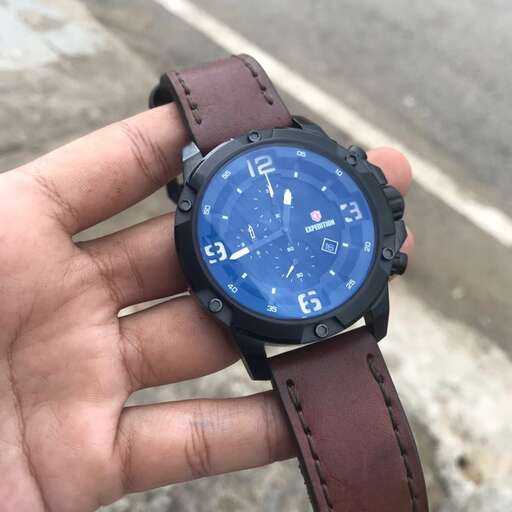 the blue dial on the watch is a blue face.