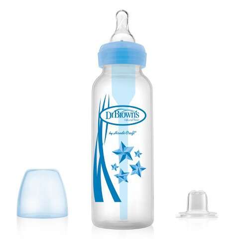 baby bottle with a blue design