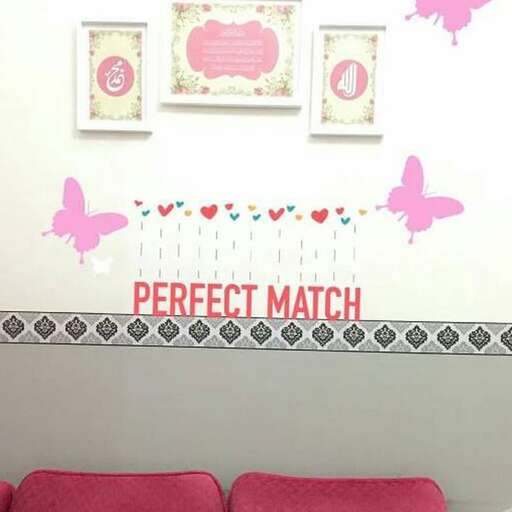 pink and white wall stickers for a girl's room