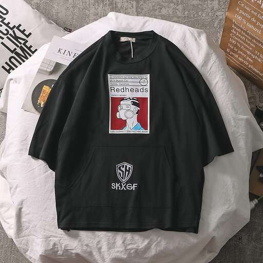 a black sweatshirt with a picture of a person on it.