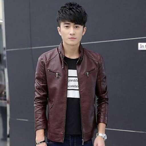 person in a leather jacket