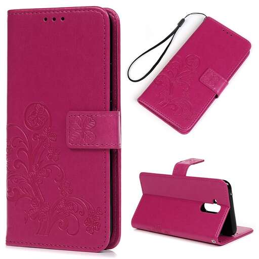 a pink case with a strap