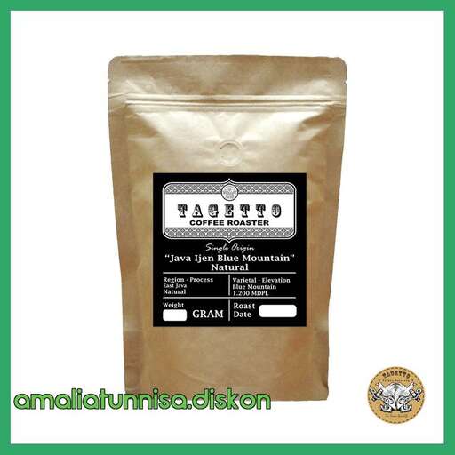 a bag of brown coffee