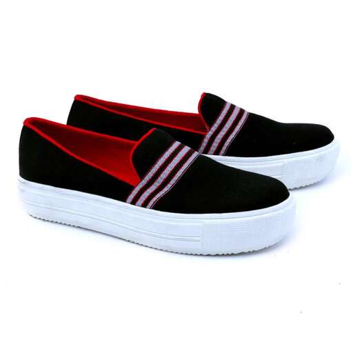 i have a pair of shoes in black and red.