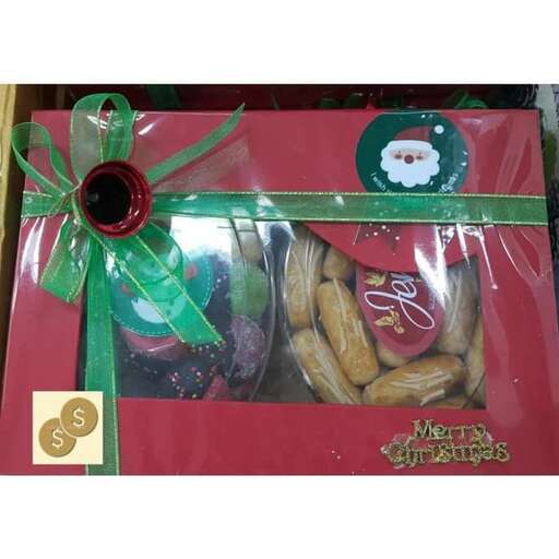 christmas gift wrapped in a plastic bag