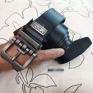 the camera strap is made from a leather strap.