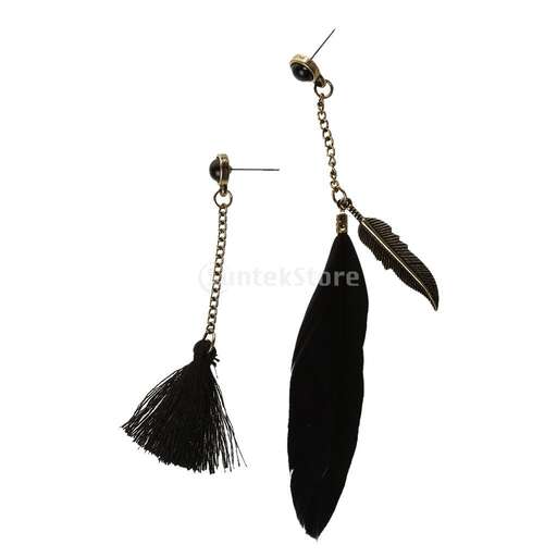 black feathers dangle from a hook