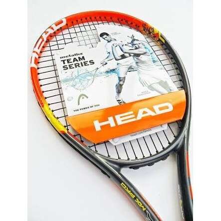 a tennis racket with a picture of a man on it.
