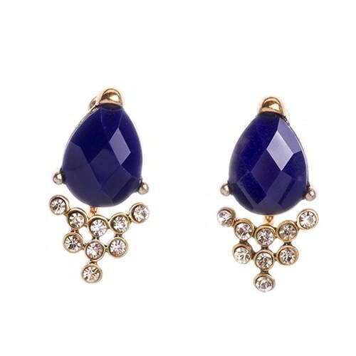 a pair of blue sapphire and diamond earrings