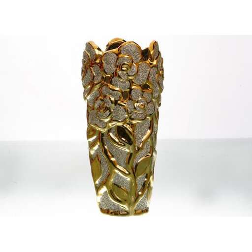 a gold and silver sculpture of a woman