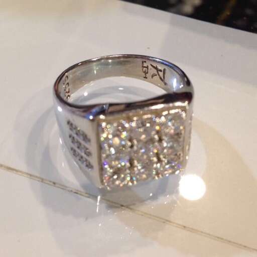 this ring is made with a diamond and is a beautiful design.