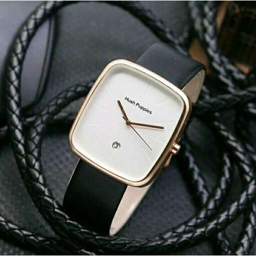 this watch is a classic design that can be worn on a black rope.