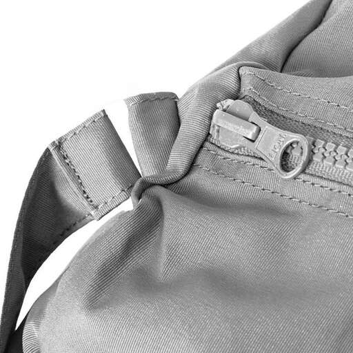 a black and white photo of a strap on a bag.