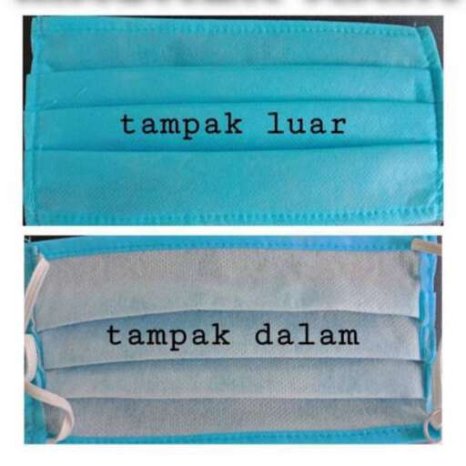 the bag is made of blue cotton.