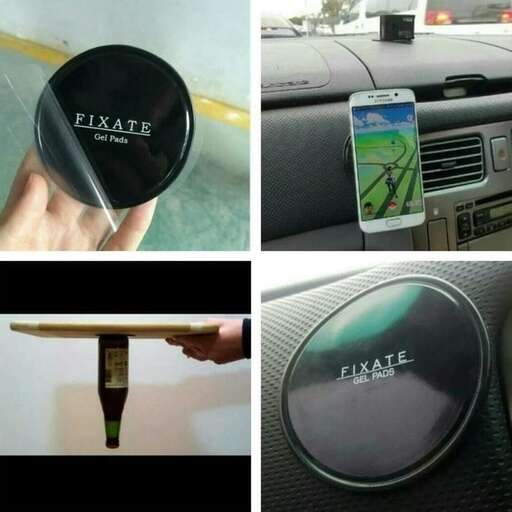 stickers on the dashboard of a car