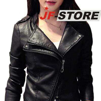 leather jacket with a zipper