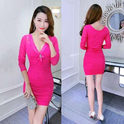 pink dress in the style of person