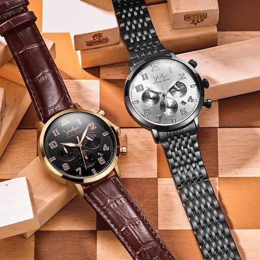 the watch is made of leather and is designed to look like a watch.