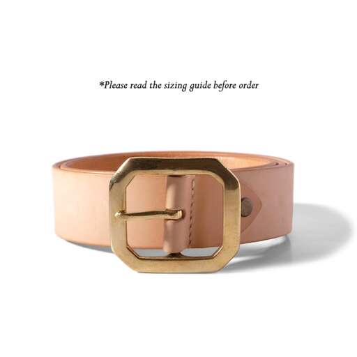 a leather belt with a gold buckle