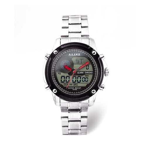 the watch is made of steel and is made from recycled plastic.