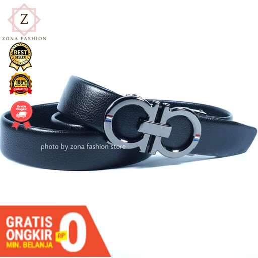 leather belt with a buckle