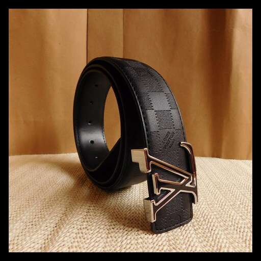 leather belt with a square buckle