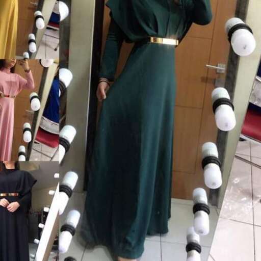 person in a long green dress