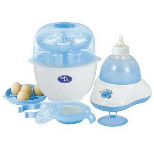 a set of three baby food items.