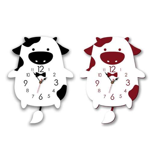 a cow and a cow made out of a wall clock.
