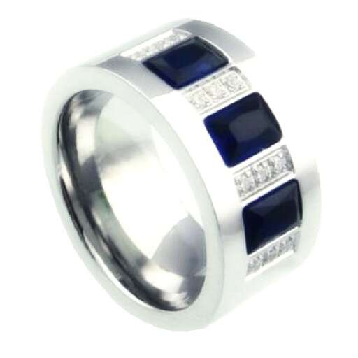 a ring made of sterling silver and diamond