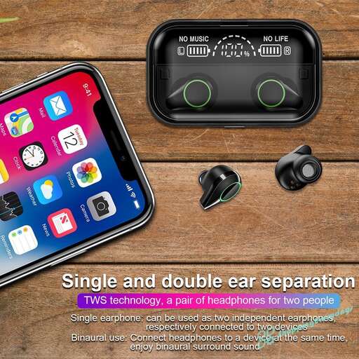 a cell phone and a smart phone are sitting on a table.