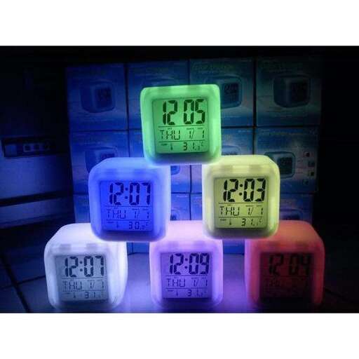 a set of four colorful clock faces with different time zones.