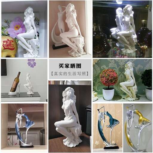 a collection of various statues and vases displayed.