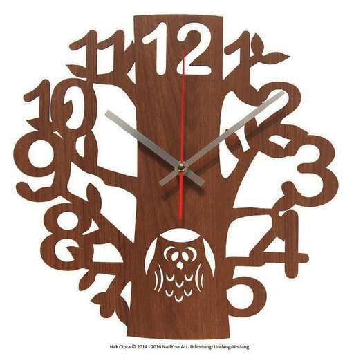 a clock made from wood.