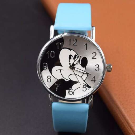 watch with film character on the wrist