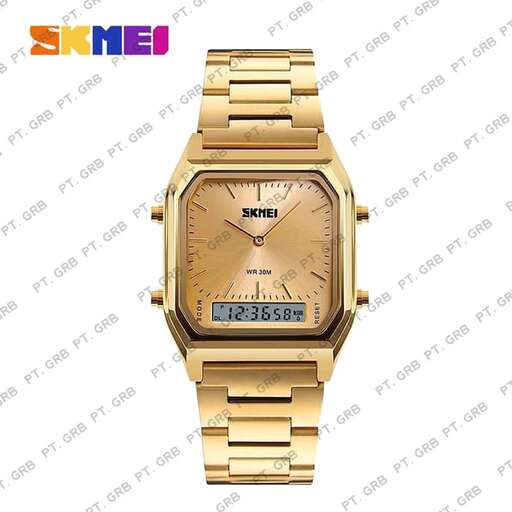 gold watch with a black dial