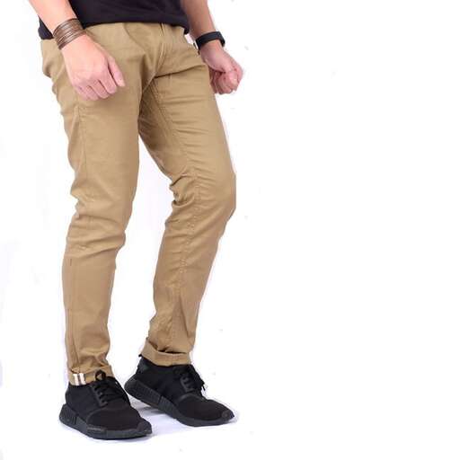 men's casual pants with a black t - shirt