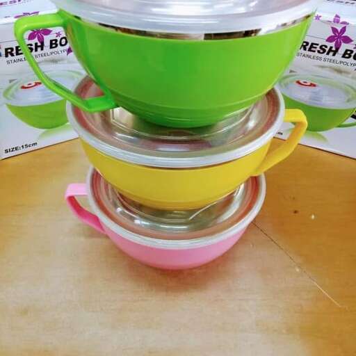 a stack of colorful bowls stacked on top of each other.