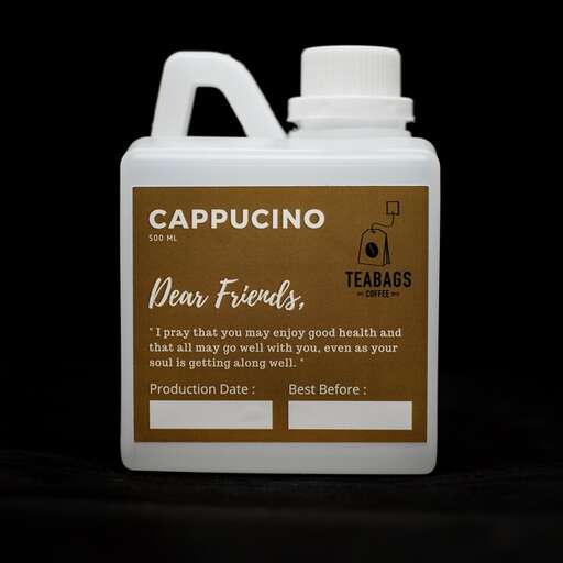 a bottle of coffee with a label on it.