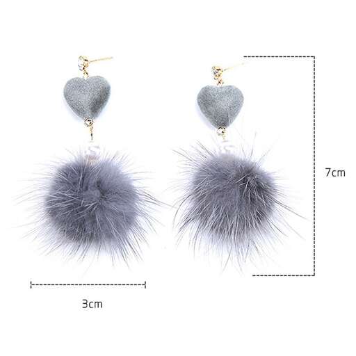 earrings in sterling silver with a heart shaped silver heart.