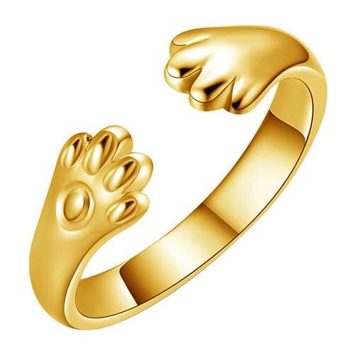 gold ring with a paw