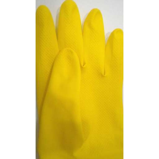 yellow gloves in a row